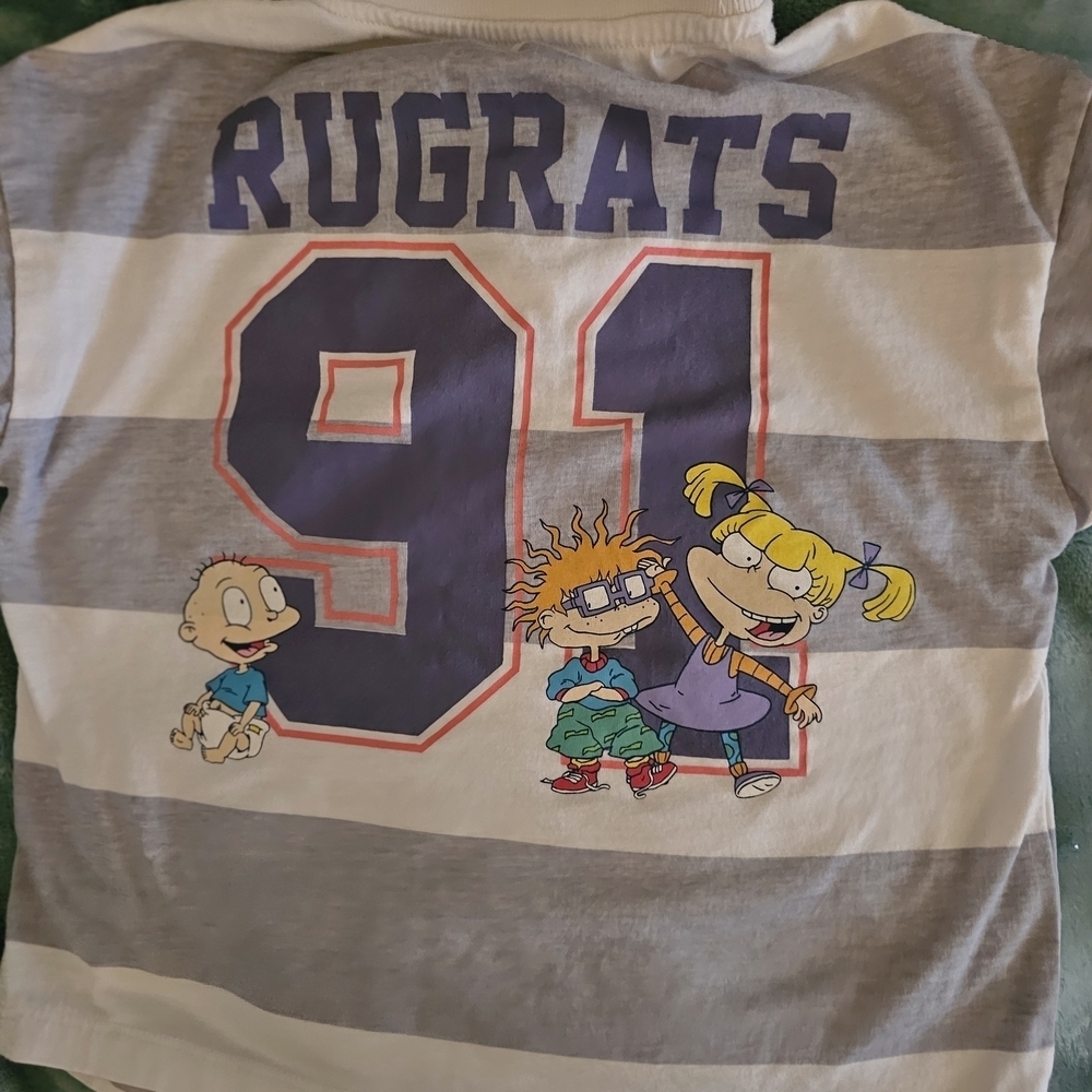 Nickelodeon Rugrats Toddler Polo - Gray and White - Picture 6 of 6